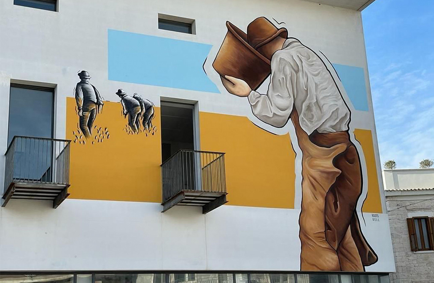 Via Peuceta: a Santeramo un murales dedicato a Francesco Netti